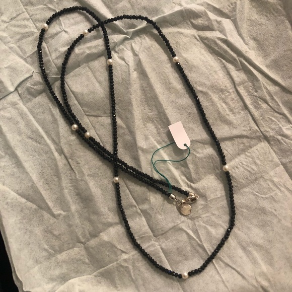 New Tiffany Ziegfeld Black Spinel & Pearl Necklace - Picture 4 of 5